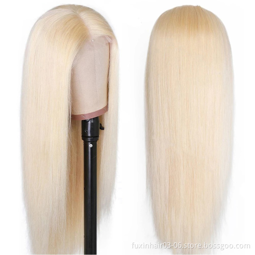 40 Inch Russian Blonde Weave Virgin Raw Straight Human Hair Machine Double Weft 613 Bundles